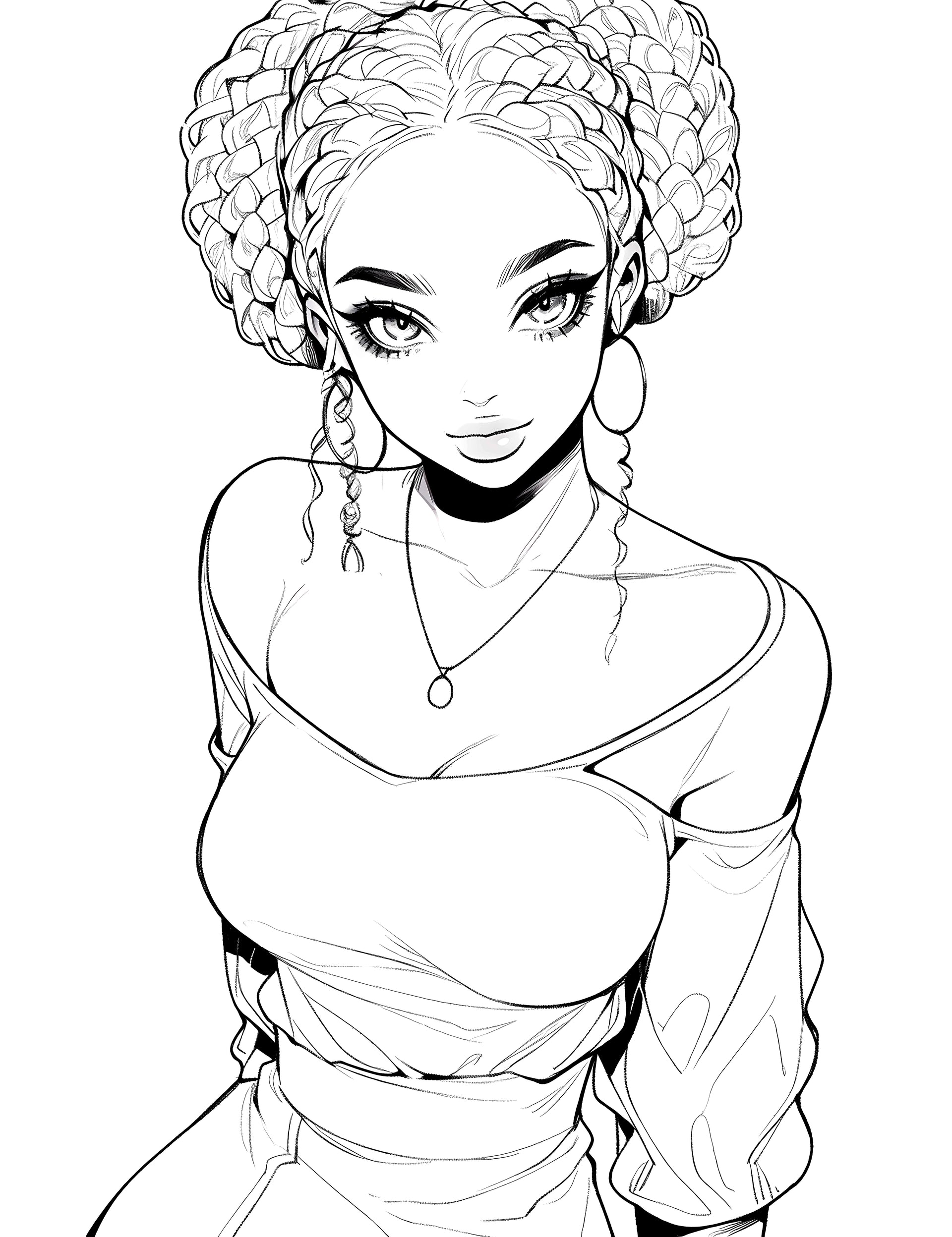 Printable Coloring Pages for Adults: Afro-American Women | Waifus Art | Infinite Visibility