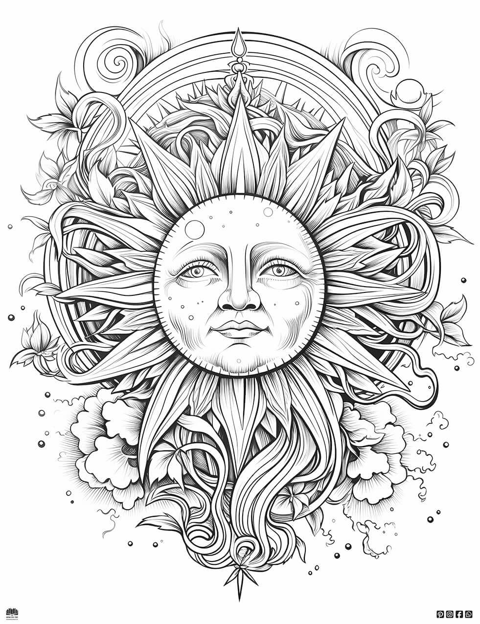 Radiant Sun Coloring Page: Unleash Your Inner Artist! ☀️🎨 #Freebie