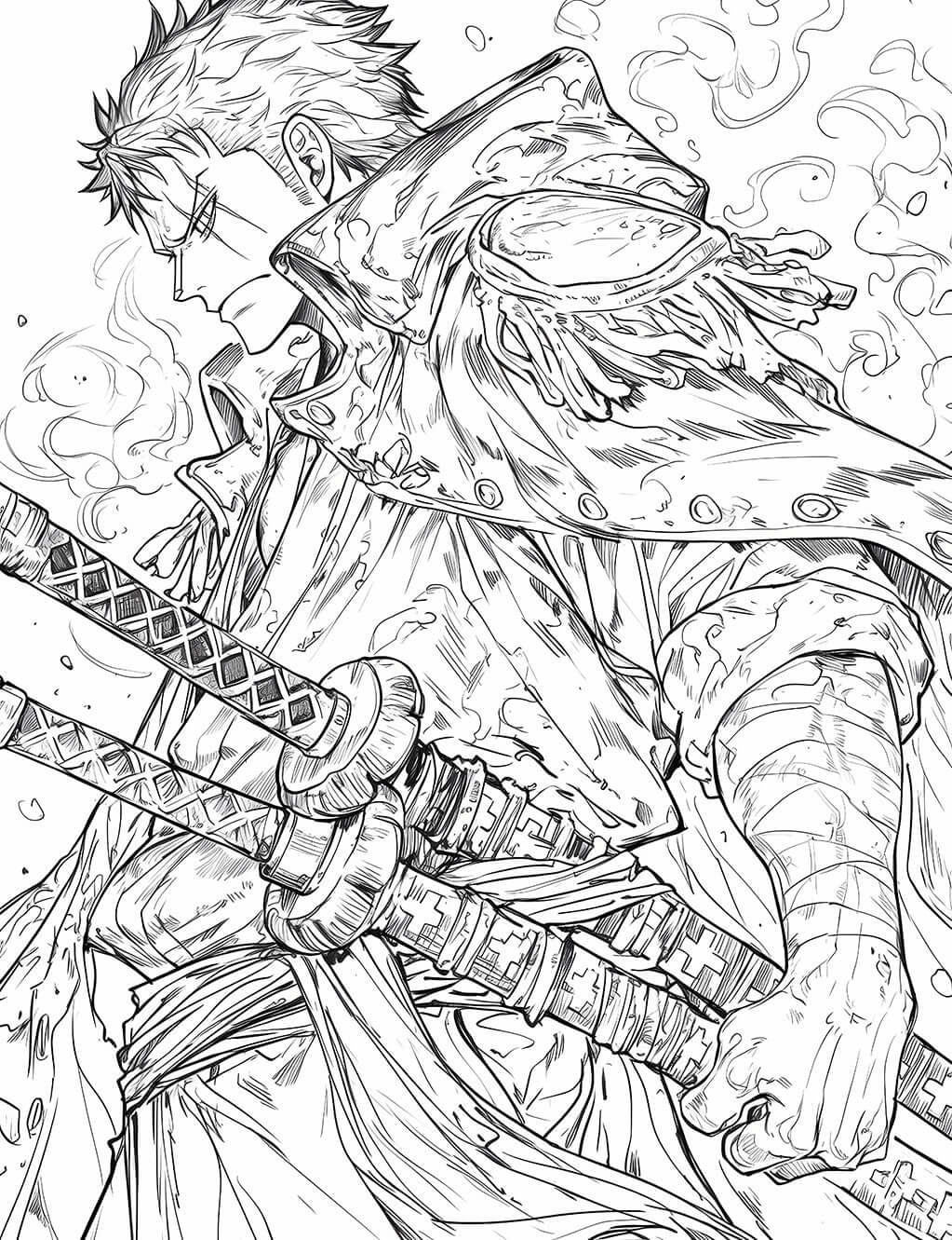 Zoro One Piece Desenho Para Colorir