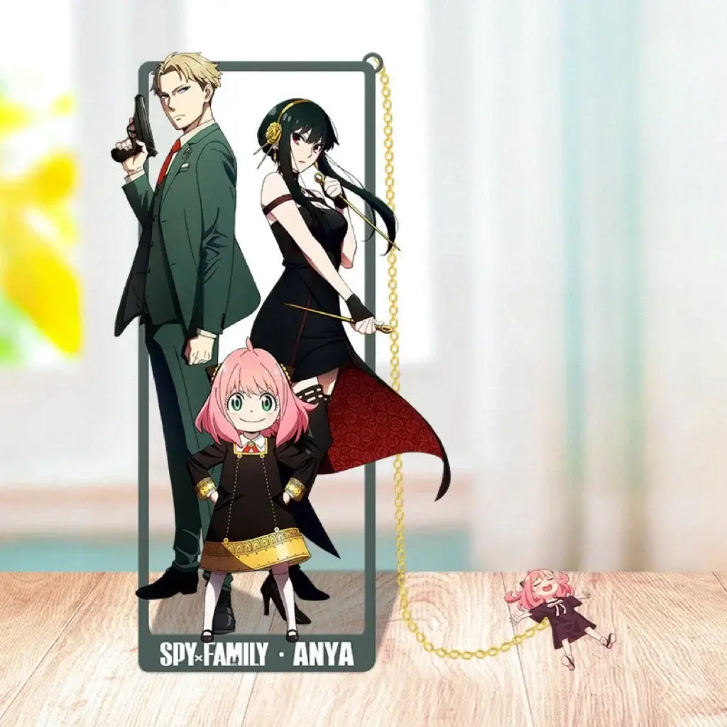 Premium Spy x Family Metal Bookmarks featuring laser-cut designs of Anya, Loid, and Yor Forger, perfect for students and anime collectors.