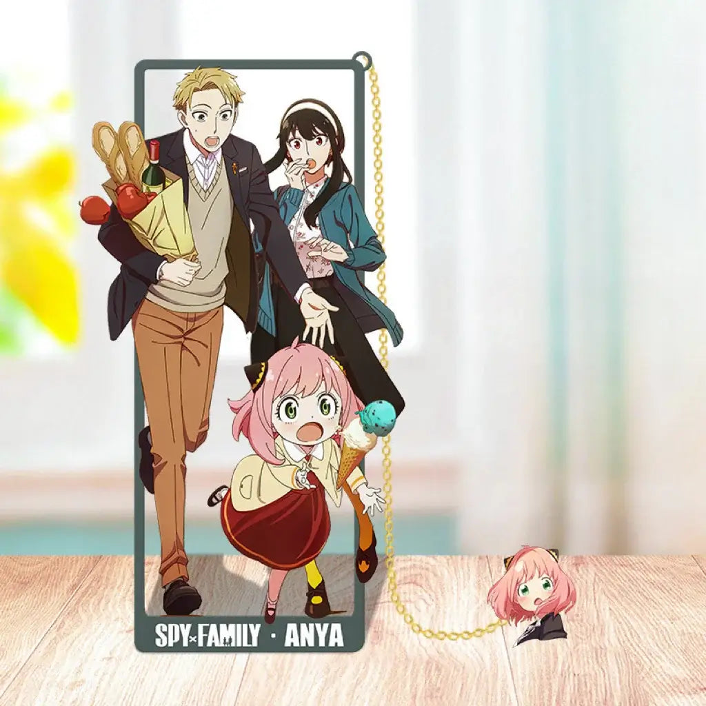Premium Spy x Family Metal Bookmarks featuring laser-cut designs of Anya, Loid, and Yor Forger, perfect for students and anime collectors.