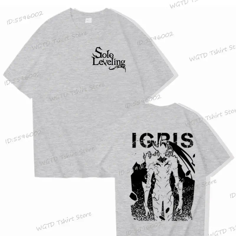 A high-quality 100% cotton Solo Leveling T-shirt for men with a cool Sung Jin-woo short sleeve tee design.