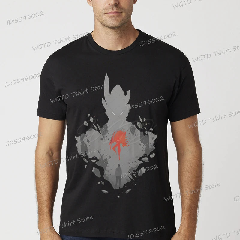 A vintage black Solo Leveling Anime T-Shirt featuring a funny Sung Jinwoo graphic print, available in sizes S to 4XL for men and women.