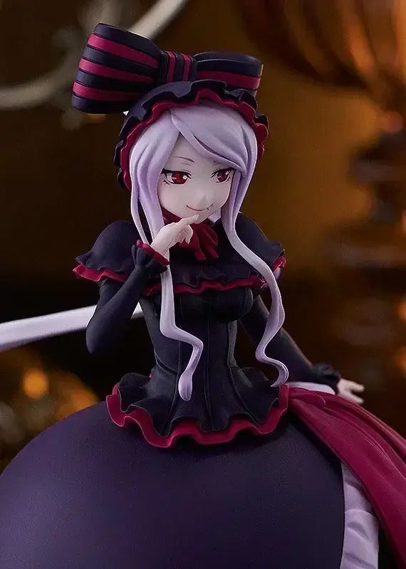 In-stock GSC POP UP PARADE OVERLORD IV anime action figures of Albedo in a black full dress and Shalltear Bloodfallen.
