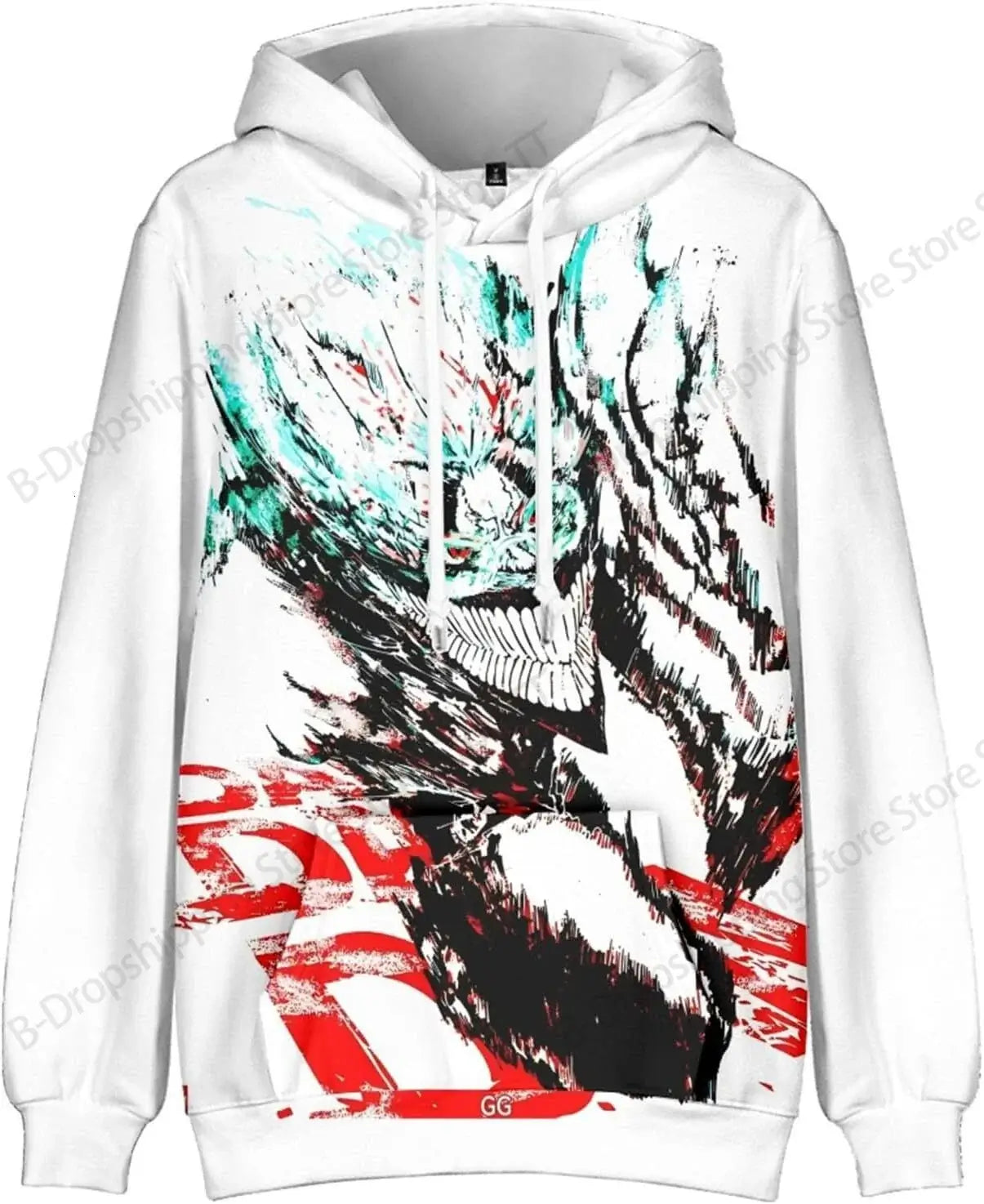 An oversized Anime Dandadan 3d Print Hoodie with a long sleeve design, suitable as a graphic coat or costume for men, women, and boys.