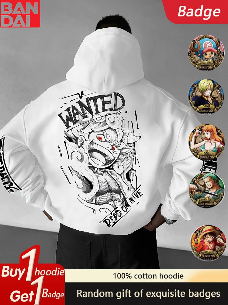 The 2025 Latest ONE PIECE Animation Hoodie in pure cotton, a casual trend sports hoodie for men and women.