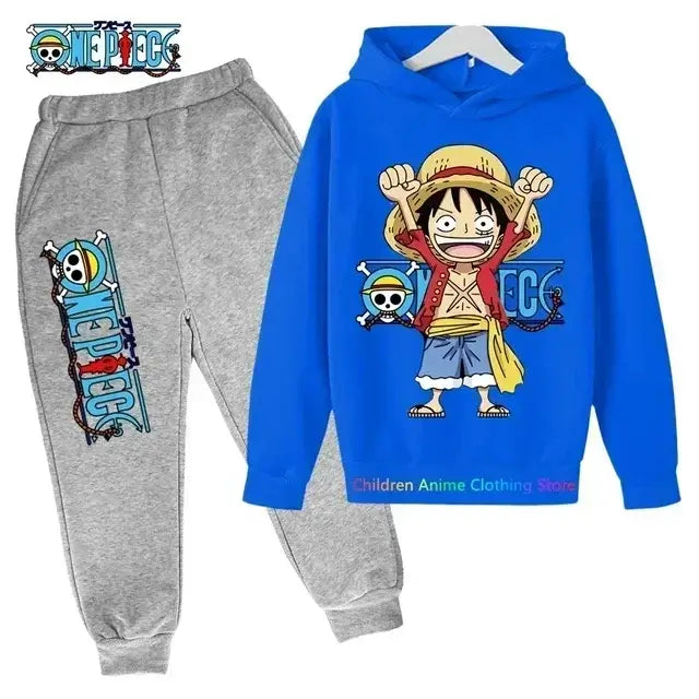 A 2025 New Anime One Piece Hoodies for Kids, a fashion Luffy pullover and oversized hip hop coat for boys.