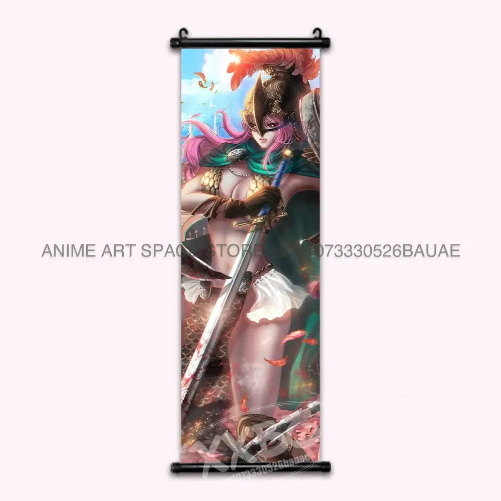 A vibrant One Piece Hanging Painting featuring anime characters Monkey D. Luffy, Portgas D. Ace, Sabo, and Shanks on a canvas scroll for home decor.
