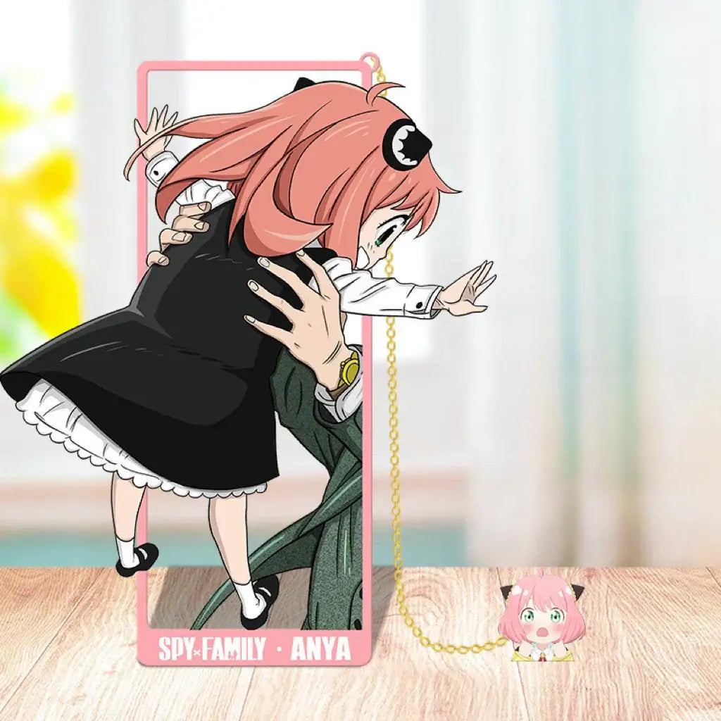 Premium Spy x Family Metal Bookmarks featuring laser-cut designs of Anya, Loid, and Yor Forger, perfect for students and anime collectors.