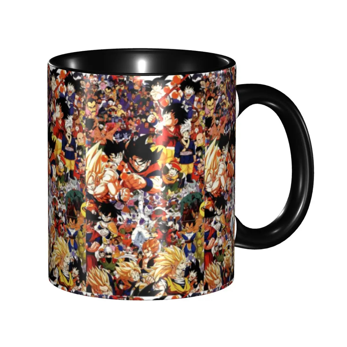 A colorful Dragon Ball Gift Mug featuring cartoon Goku anime art, designed as a durable water cup and birthday gift for children.