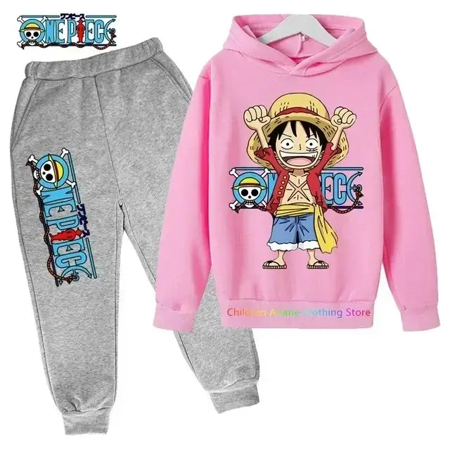A 2025 New Anime One Piece Hoodies for Kids, a fashion Luffy pullover and oversized hip hop coat for boys.