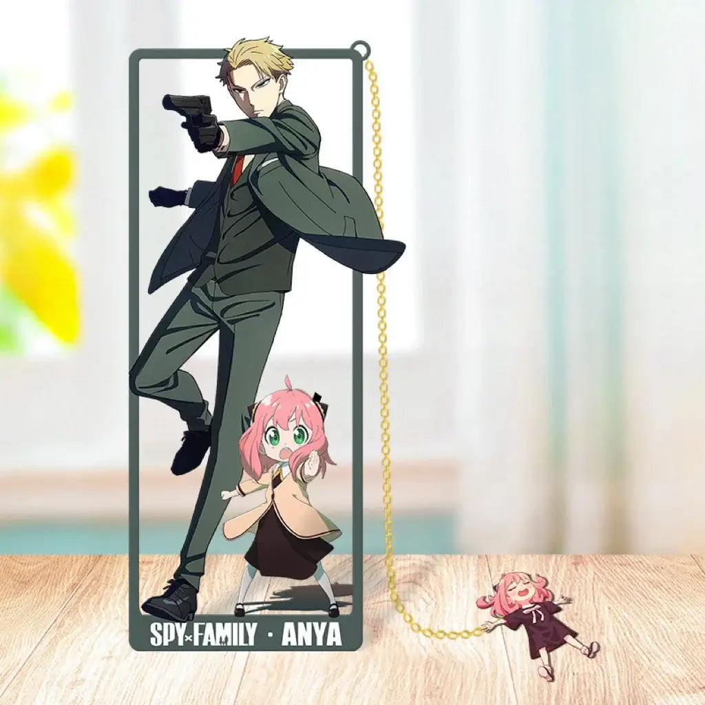 Premium Spy x Family Metal Bookmarks featuring laser-cut designs of Anya, Loid, and Yor Forger, perfect for students and anime collectors.
