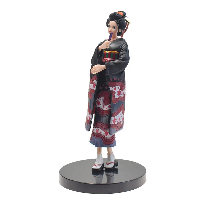 A detailed One Piece 17cm Anime Figure statue featuring Monkey D. Luffy, Roronoa Zoro, and Yamato for collection and desktop display.