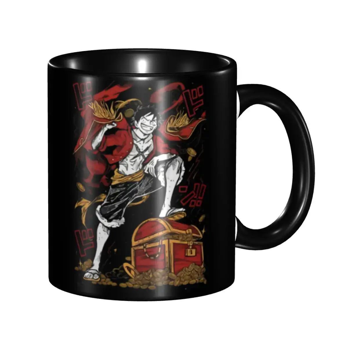 A colorful Kid's Luffy One Piece Mug featuring cute cartoon anime art, designed as a durable water cup gift for girls and boys.