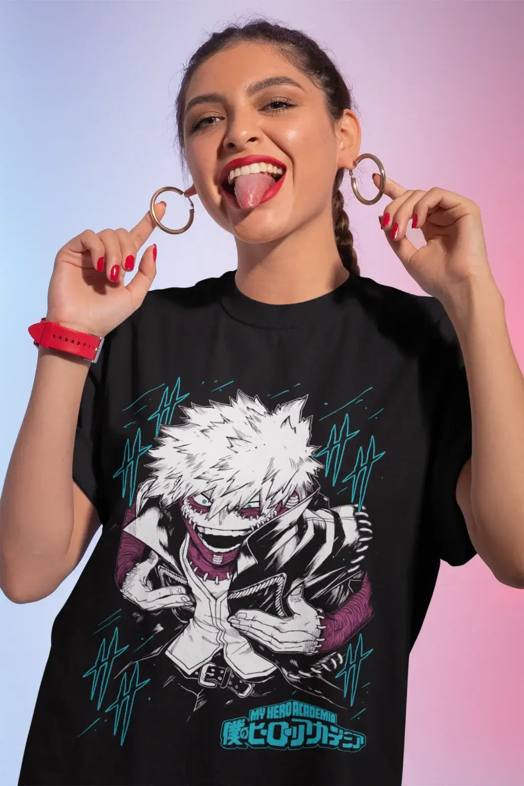 A Dabi T-Shirt for girls featuring Toya Todoroki from Boku No Hero Academia, a gift shirt available in all sizes.