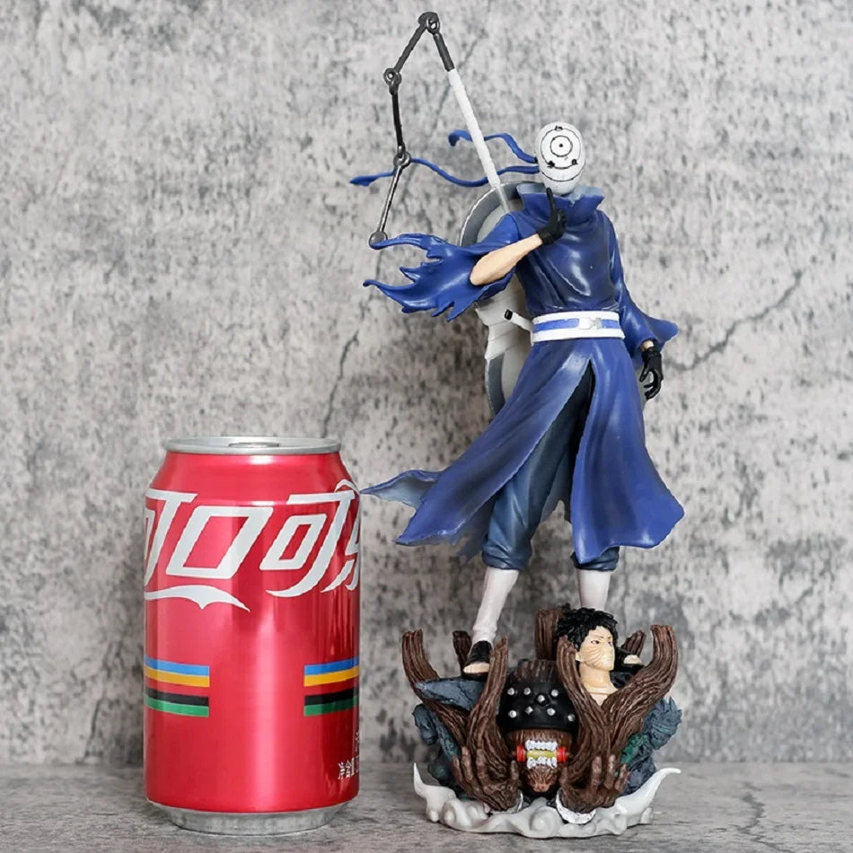 A 22cm NARUTO Anime Uchiha Obito Figure in a standing posture sculpture, a PVC model statue and collection toy gift.