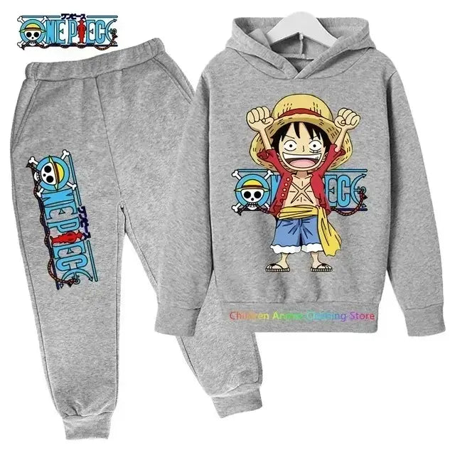A 2025 New Anime One Piece Hoodies for Kids, a fashion Luffy pullover and oversized hip hop coat for boys.