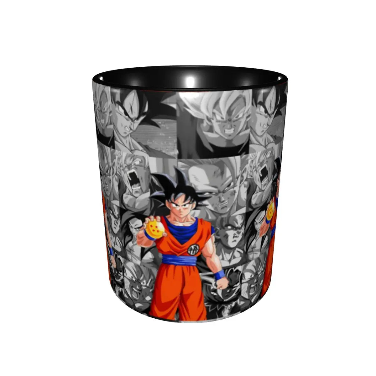 A colorful Dragon Ball Gift Mug featuring cartoon Goku anime art, designed as a durable water cup and birthday gift for children.