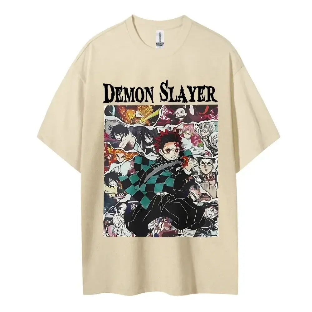 A popular Hot Anime Demon Slayer T-Shirt featuring classic characters in a comfortable, casual short-sleeved top.
