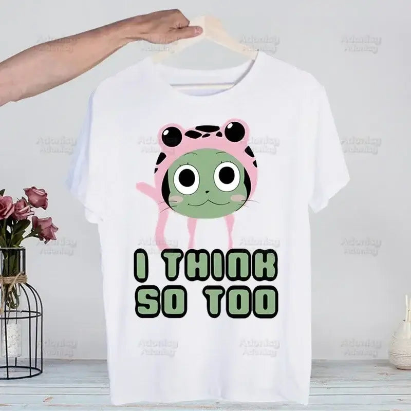 A hip hop style Fairy Tail T-shirt made of cotton featuring anime characters Natsu Dragneel and Lucy Heartfilia.