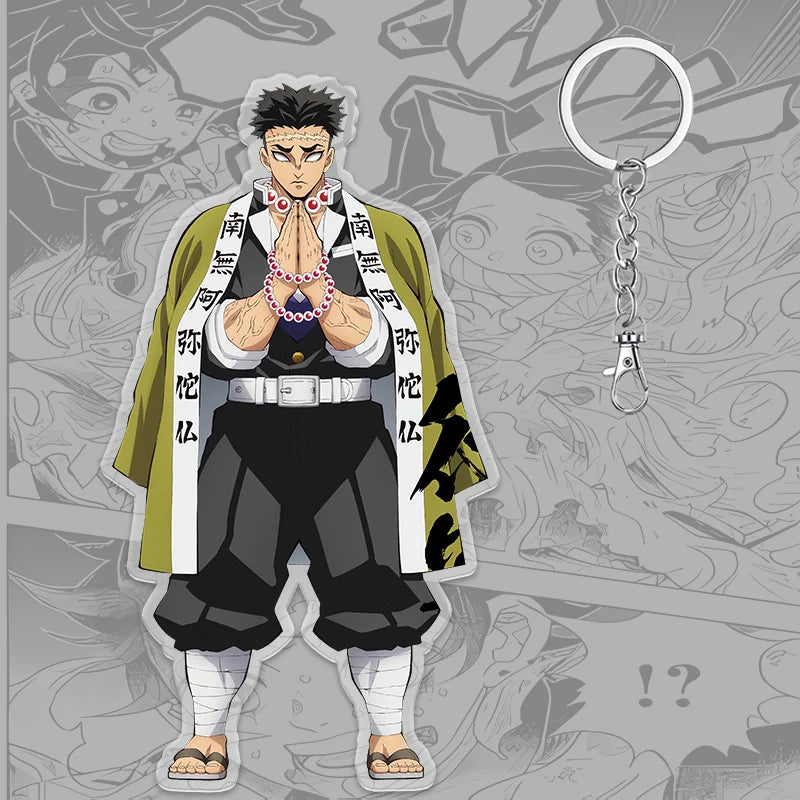 A 6cm Demon Slayer Keychain made of acrylic featuring a cute Tanjiro Kamado anime character, used as a bag pendant or key ring.