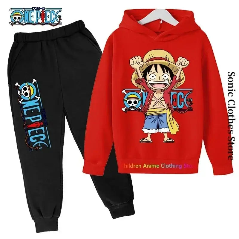 A 2025 New Anime One Piece Hoodies for Kids, a fashion Luffy pullover and oversized hip hop coat for boys.