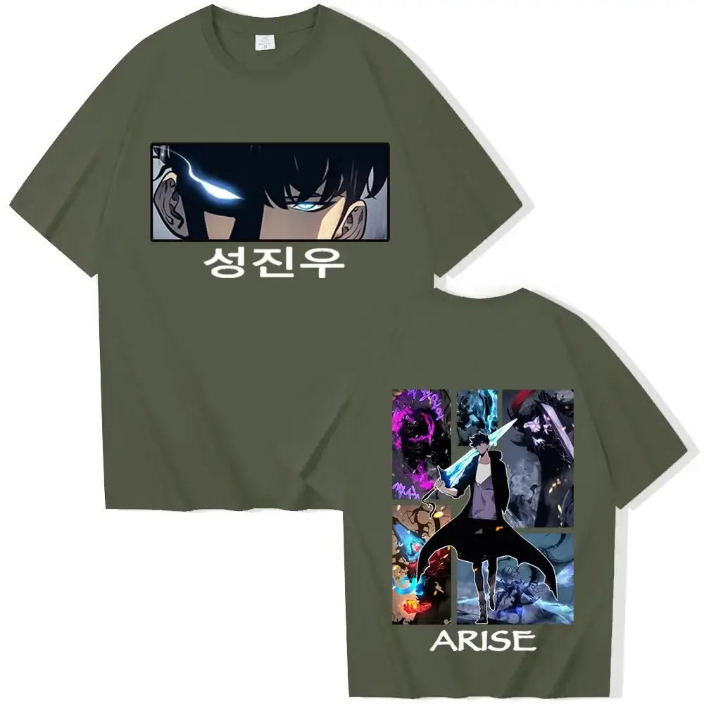 The hot 2025 Solo Leveling T-Shirts, a unisex Harajuku O-Neck short sleeve shirt, perfect as a fans gift.