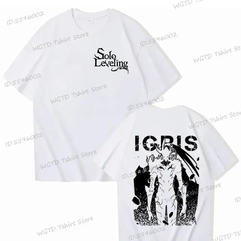 A high-quality 100% cotton Solo Leveling T-shirt for men with a cool Sung Jin-woo short sleeve tee design.