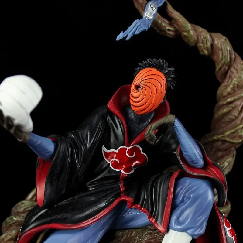 A 32cm Akatsuki Tobi Uchiha Obito Naruto PVC model, a desktop ornament and holiday gift toy for kids.