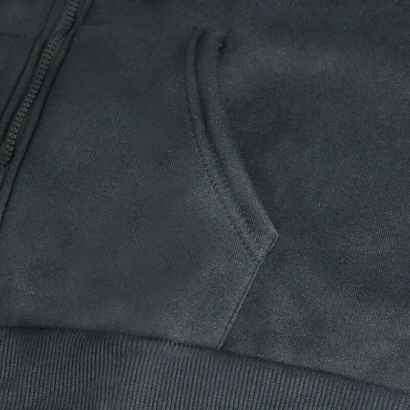 A unisex Japan Anime Overlord Horror Skull Hooded Shirt with a zip-up front, featuring a horror skull print in a Harajuku streetwear style.