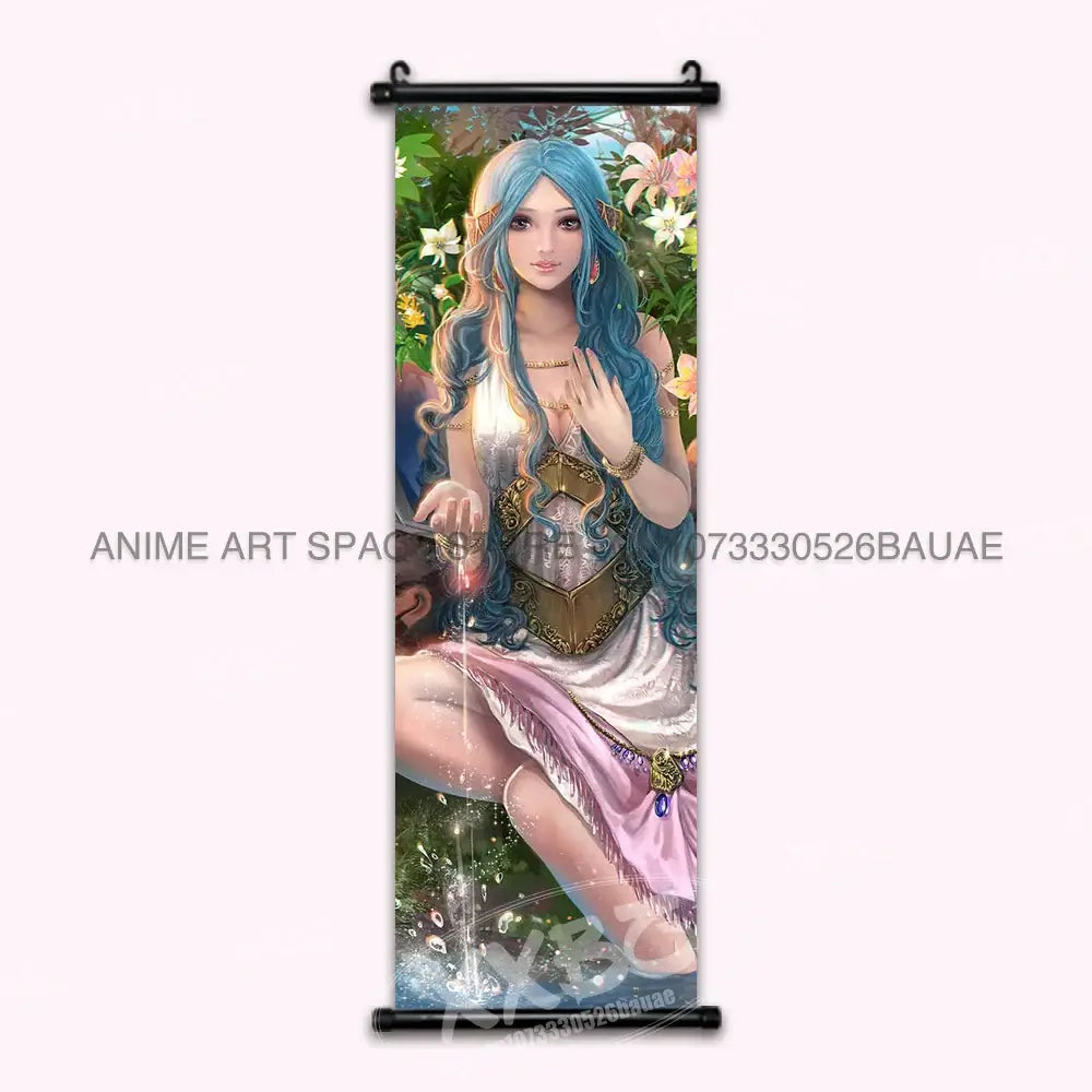 A vibrant One Piece Hanging Painting featuring anime characters Monkey D. Luffy, Portgas D. Ace, Sabo, and Shanks on a canvas scroll for home decor.