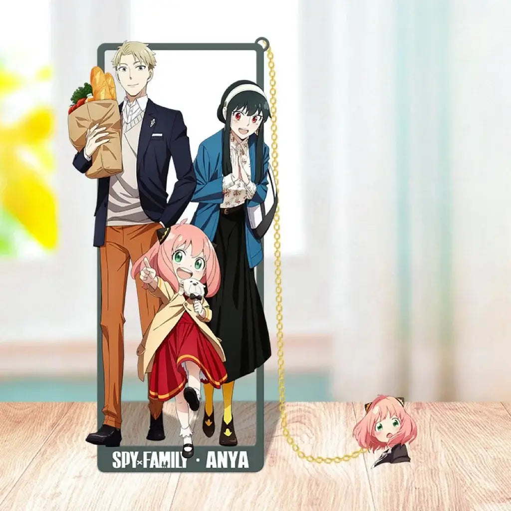 Premium Spy x Family Metal Bookmarks featuring laser-cut designs of Anya, Loid, and Yor Forger, perfect for students and anime collectors.