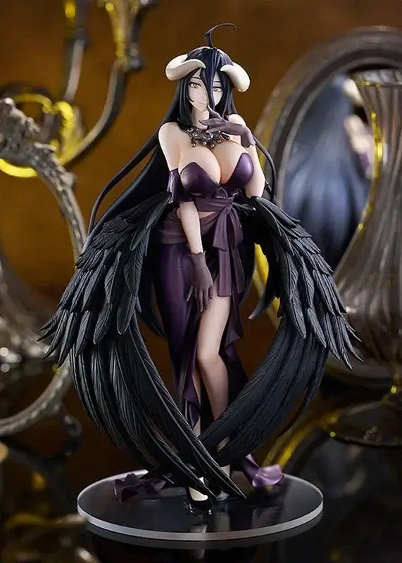 In-stock GSC POP UP PARADE OVERLORD IV anime action figures of Albedo in a black full dress and Shalltear Bloodfallen.