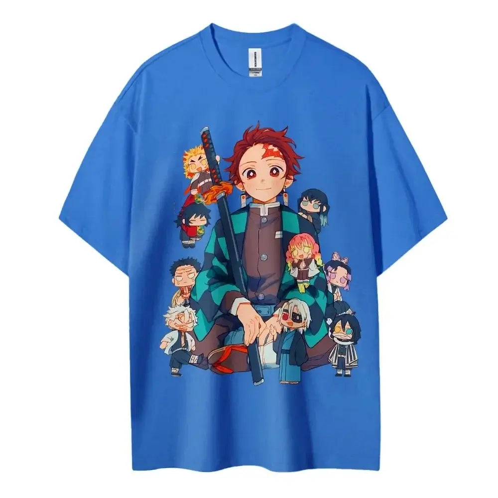 A popular Hot Anime Demon Slayer T-Shirt featuring classic characters in a comfortable, casual short-sleeved top.