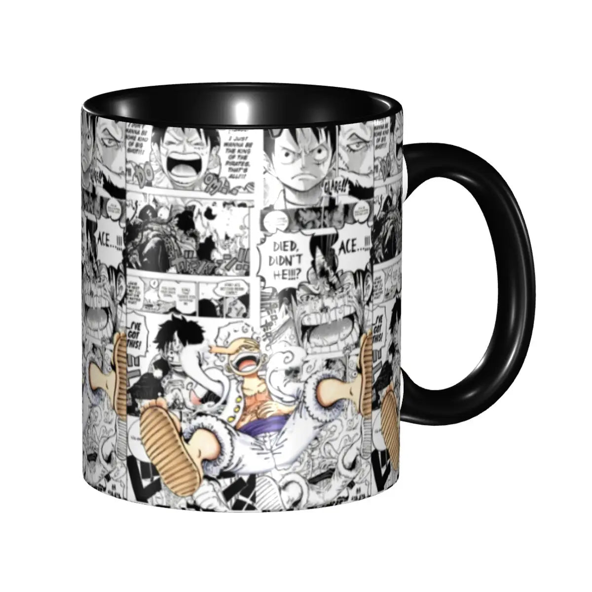 A cute Monkey D. Luffy Gear Fifth Mug featuring the Sun God Nika anime character, designed as a durable water cup gift for kids.