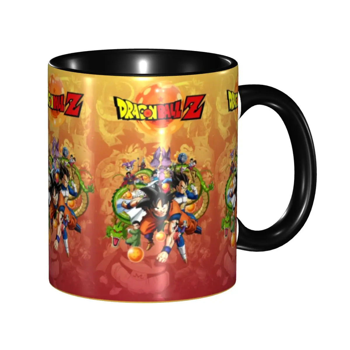 A colorful Dragon Ball Gift Mug featuring cartoon Goku anime art, designed as a durable water cup and birthday gift for children.