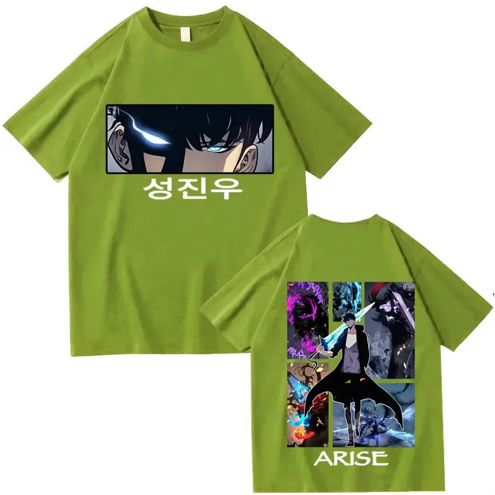 The hot 2025 Solo Leveling T-Shirts, a unisex Harajuku O-Neck short sleeve shirt, perfect as a fans gift.