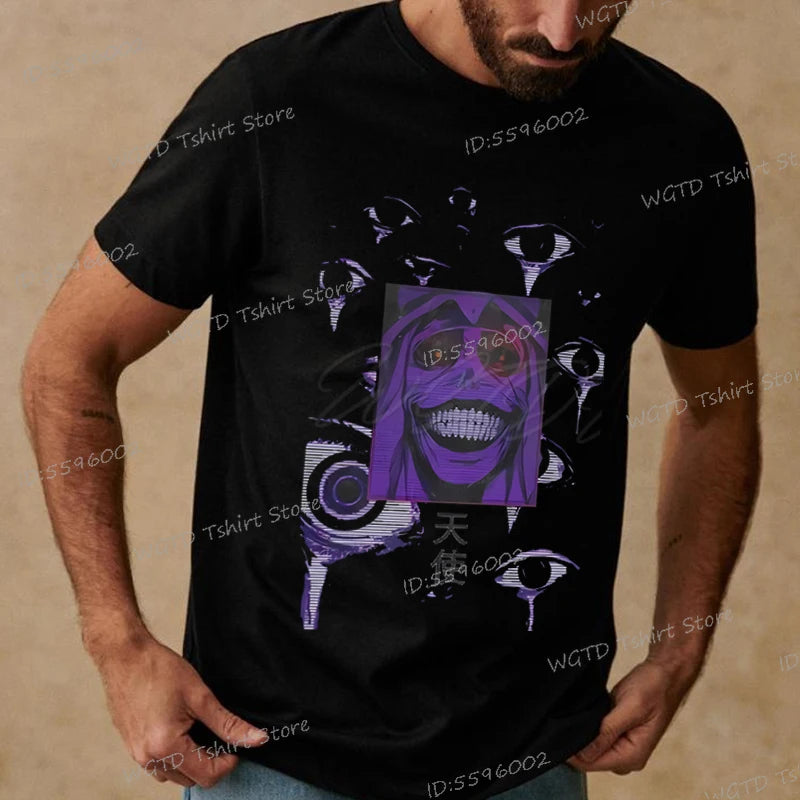 A vintage black Solo Leveling Anime T-Shirt featuring a funny Sung Jinwoo graphic print, available in sizes S to 4XL for men and women.