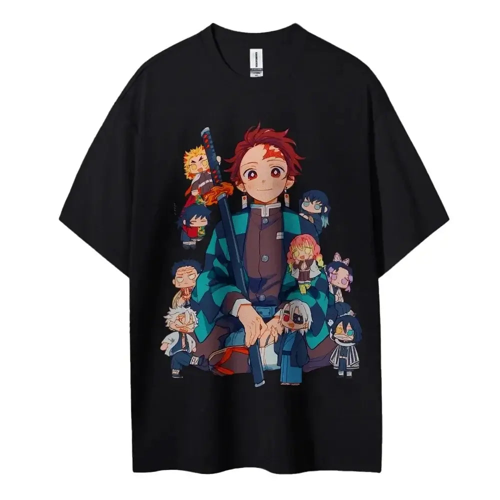 A popular Hot Anime Demon Slayer T-Shirt featuring classic characters in a comfortable, casual short-sleeved top.