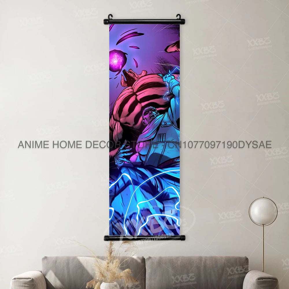 High-quality Uzumaki Naruto Posters wall art scroll featuring Sasuke Uchiha, Madara, and Might Guy for anime home decor.