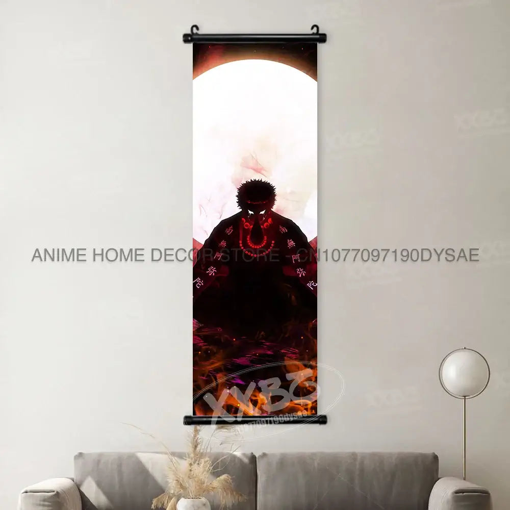 High-quality Demon Slayer Posters wall art scrolls featuring Hashira Kanroji Mitsuri, Iguro Obanai, and Tokitou Muichirou for home decor.