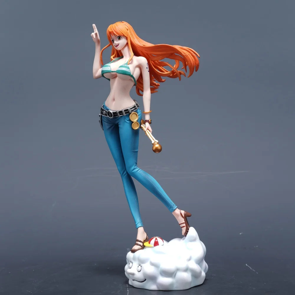 A high-quality 22cm One Piece Nami Figure made of PVC, featuring the Cat Burglar in a dynamic pose for anime desktop decoration.