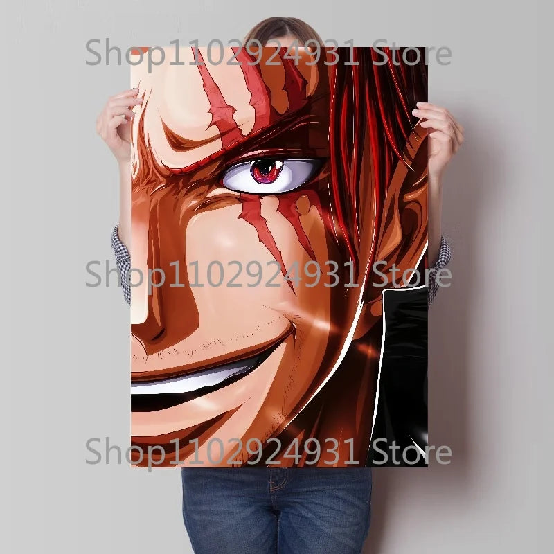 A colorful creative One Piece Luffy Zoro Poster printed on high-definition canvas, displayed as modern home wall art decoration.