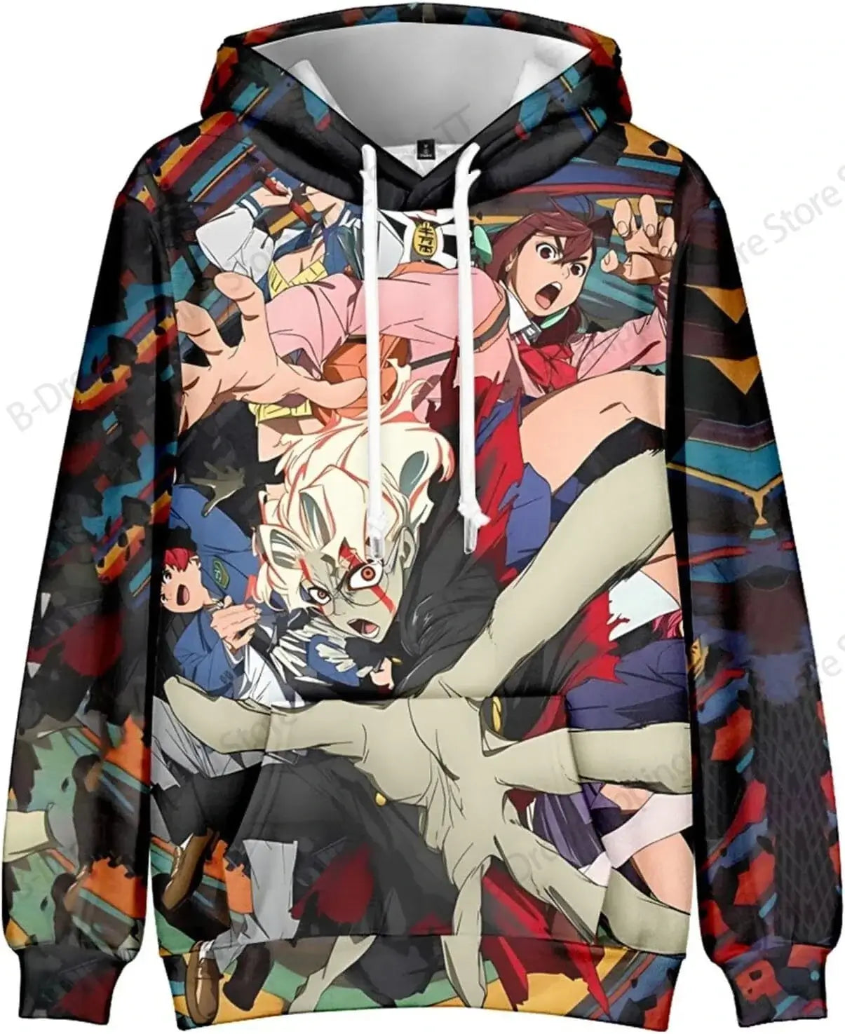 An oversized Anime Dandadan 3d Print Hoodie with a long sleeve design, suitable as a graphic coat or costume for men, women, and boys.