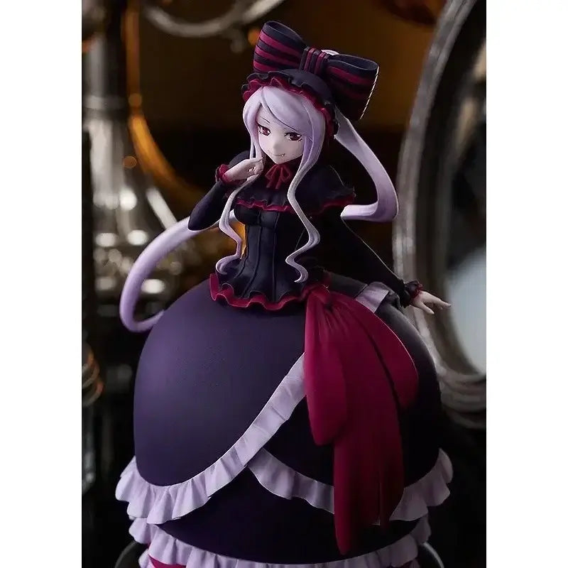 In-stock GSC POP UP PARADE OVERLORD IV anime action figures of Albedo in a black full dress and Shalltear Bloodfallen.