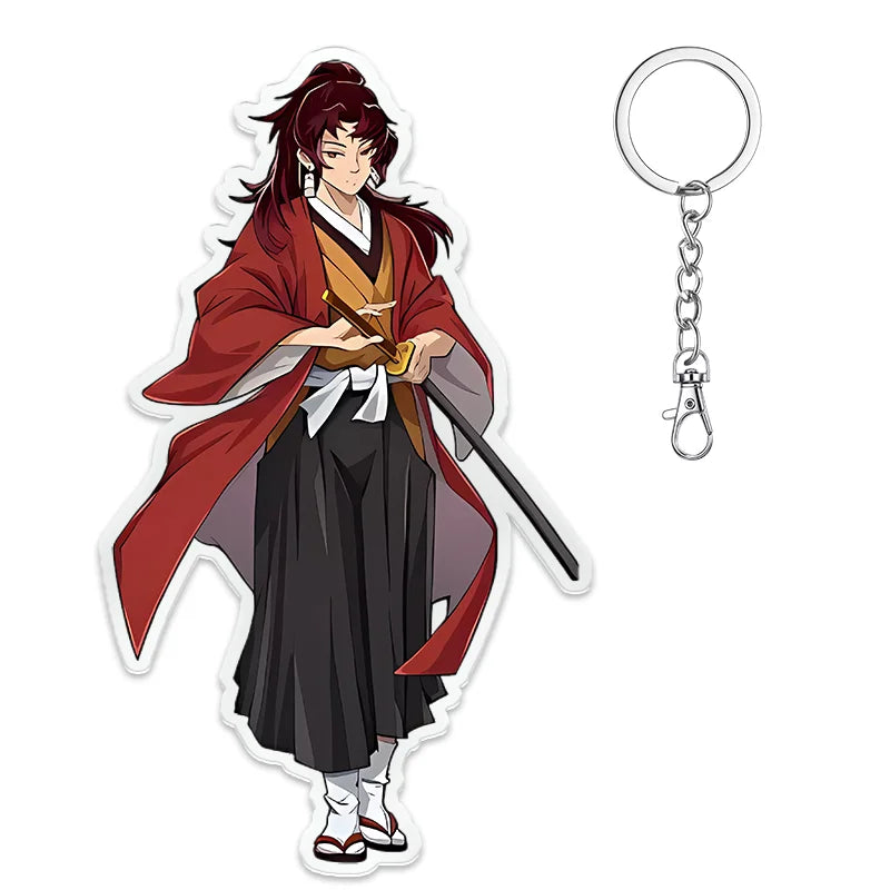A 6cm Demon Slayer Keychain made of acrylic featuring a cute Tanjiro Kamado anime character, used as a bag pendant or key ring.