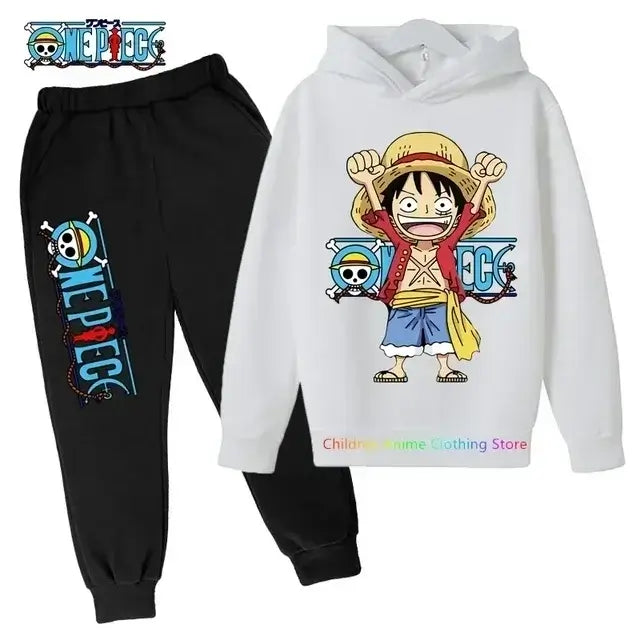 A 2025 New Anime One Piece Hoodies for Kids, a fashion Luffy pullover and oversized hip hop coat for boys.