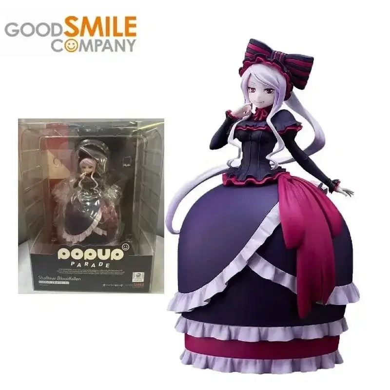 In-stock GSC POP UP PARADE OVERLORD IV anime action figures of Albedo in a black full dress and Shalltear Bloodfallen.