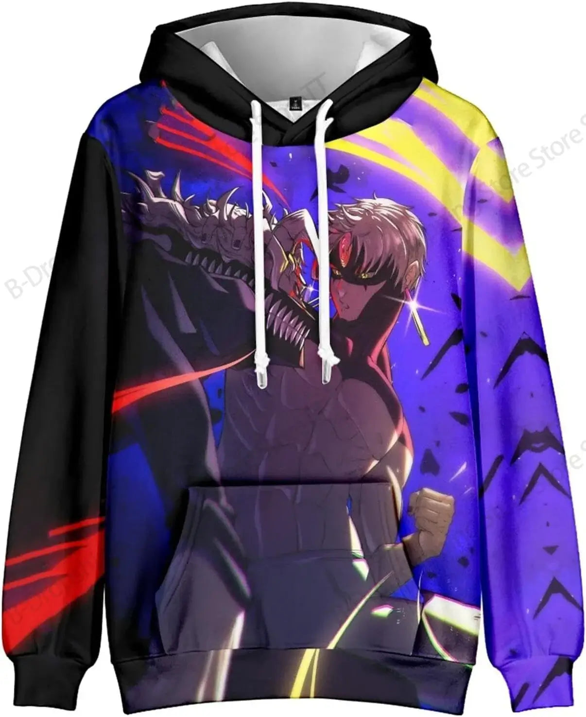 An oversized Anime Dandadan 3d Print Hoodie with a long sleeve design, suitable as a graphic coat or costume for men, women, and boys.