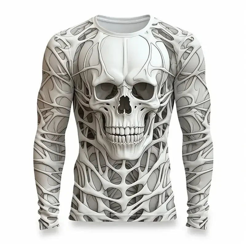 3D Skull Print Men's T-Shirt | Autumn Casual Pullover – Infinite